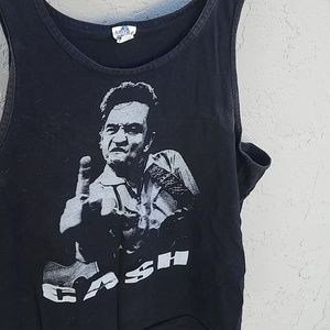 Johnny Cash middle finger tank